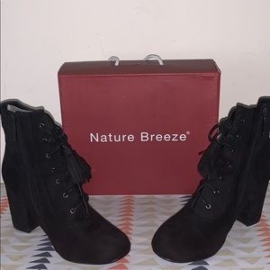 Black Suede Heeled Boots